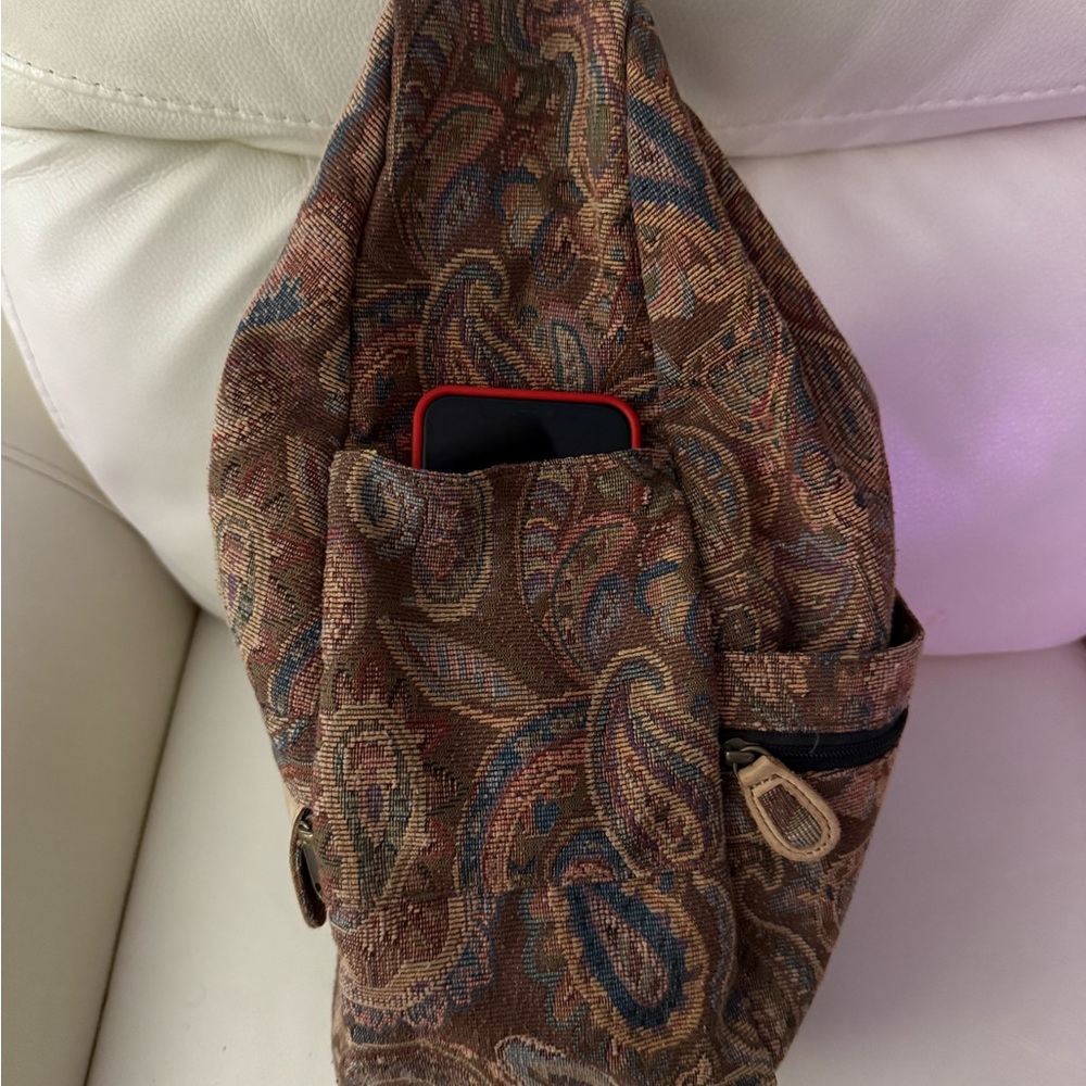 L.L. Bean Brown Paisley Shoulder Bag - Picture 3 of 8